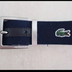 Lacoste Black Belt with Silver Buckle